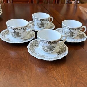 Bavaria Porcelain Seltmann Weiden Baroque Rheingau 4 tea cup & saucer sets